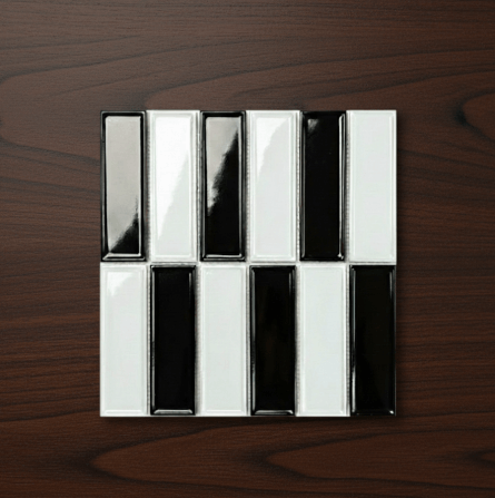 โมเสค TIMELESS TILES รุ่น BAR 29.3X28.5 ซม. สีขาวดำ ผิวเงา_5