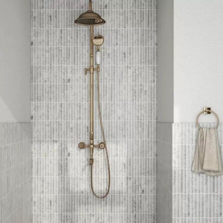 โมเสคหินอ่อน TIMELESS TILES รุ่น LUNE 30.5X30 ซม. สีขาว CARARA WHITE โมเสกแท่งทรงโค้งครึ่งวงกลม_5