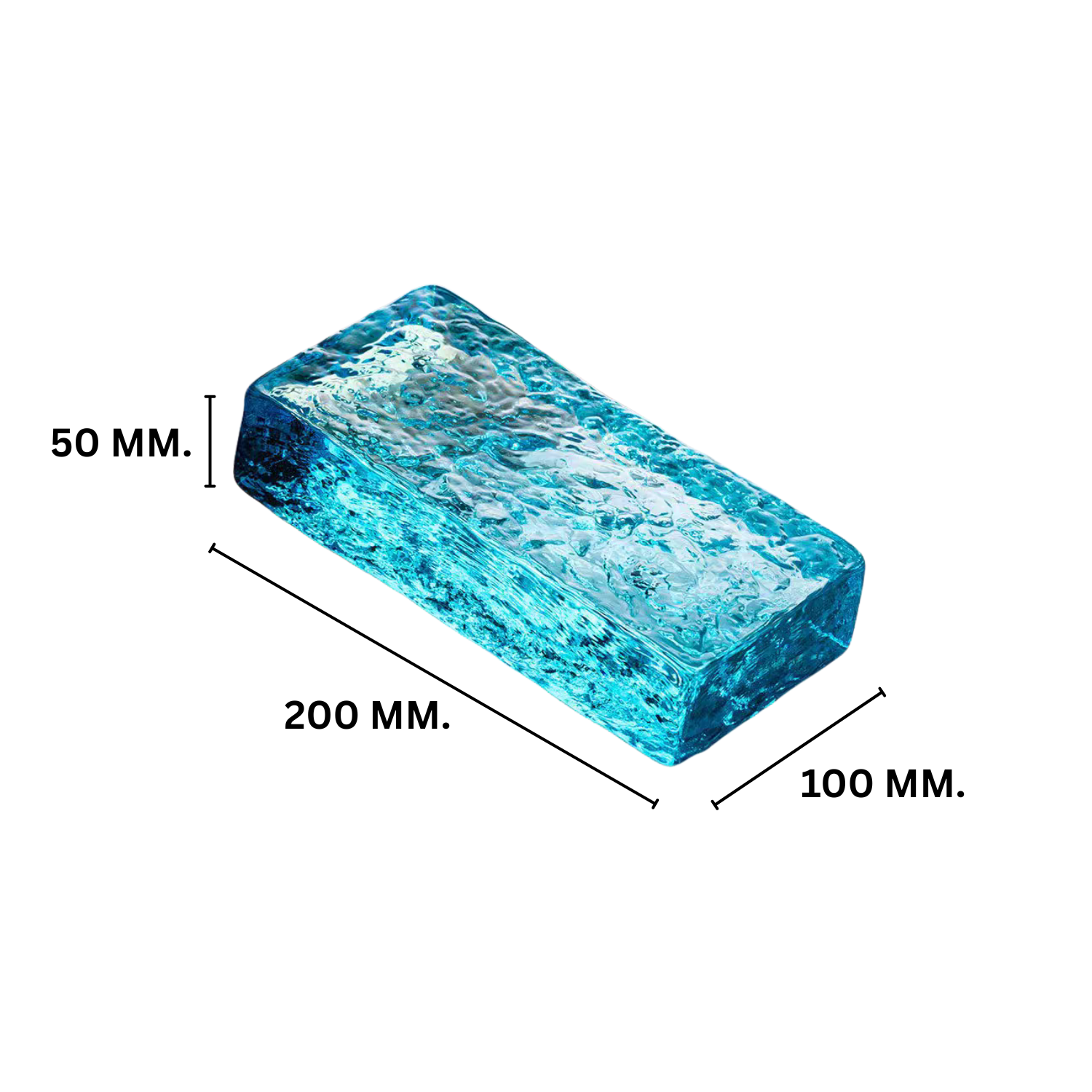 บล็อกแก้ว TIMELESS TILES รุ่น ICE 20X10X5 ซม. สีฟ้าใส TRANSPARENT BLUE_1