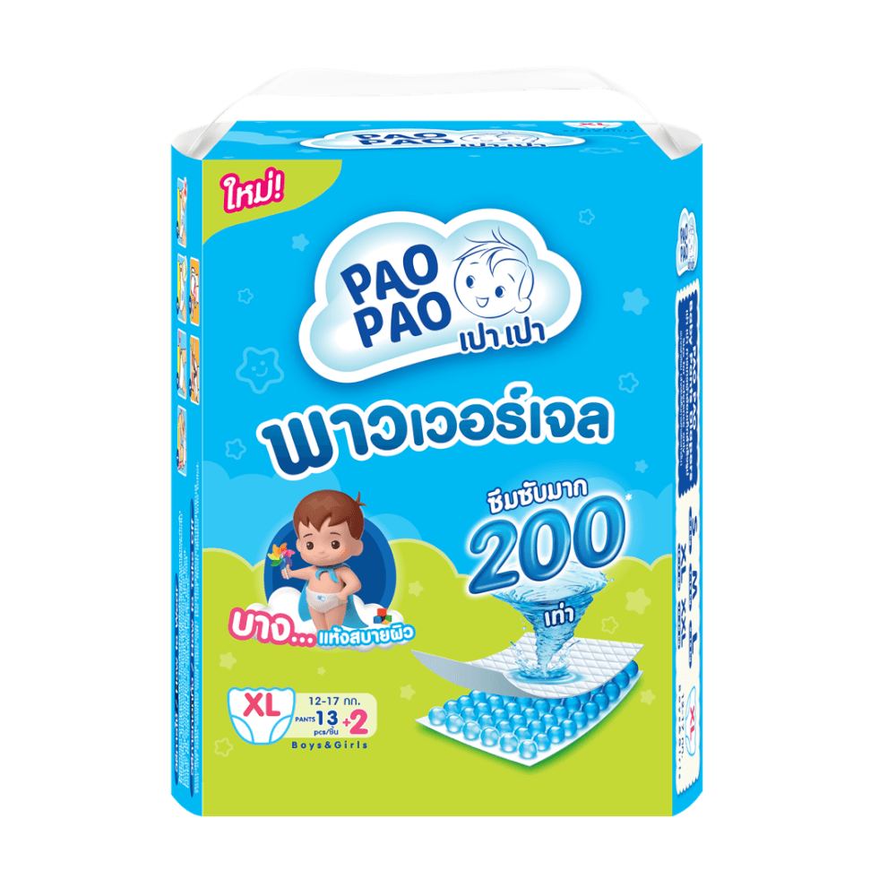 ผ้าอ้อมเด็กแบบกางเกง PAOPAO ขนาดพกพา Size XL 15 ชิ้น (12-17 kg)