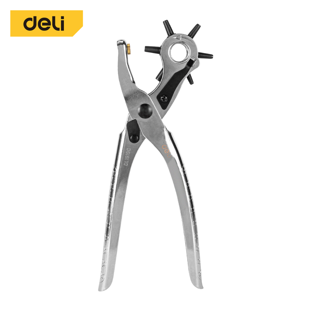 คีมเจาะรูหนัง DELI EDL1919C-SL-01 เจาะได้ 6ขนาด สีเงิน_7