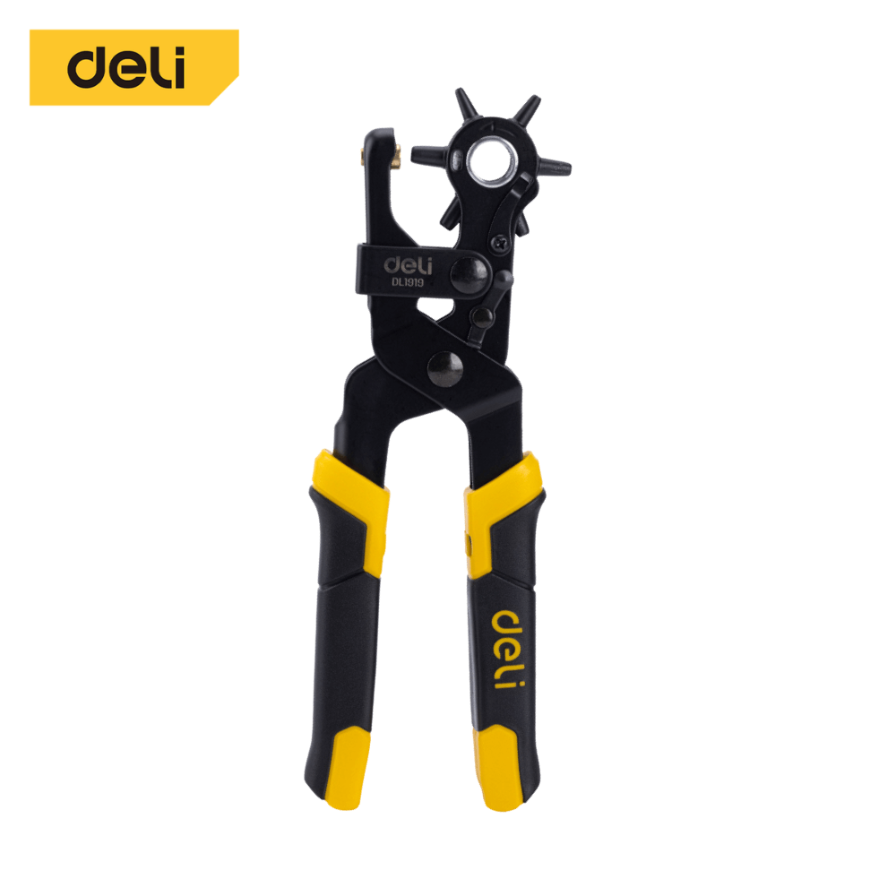 คีมเจาะรูหนัง DELI EDL1919-YL-01 เจาะได้ 6ขนาด สีเหลือง-ดำ_6