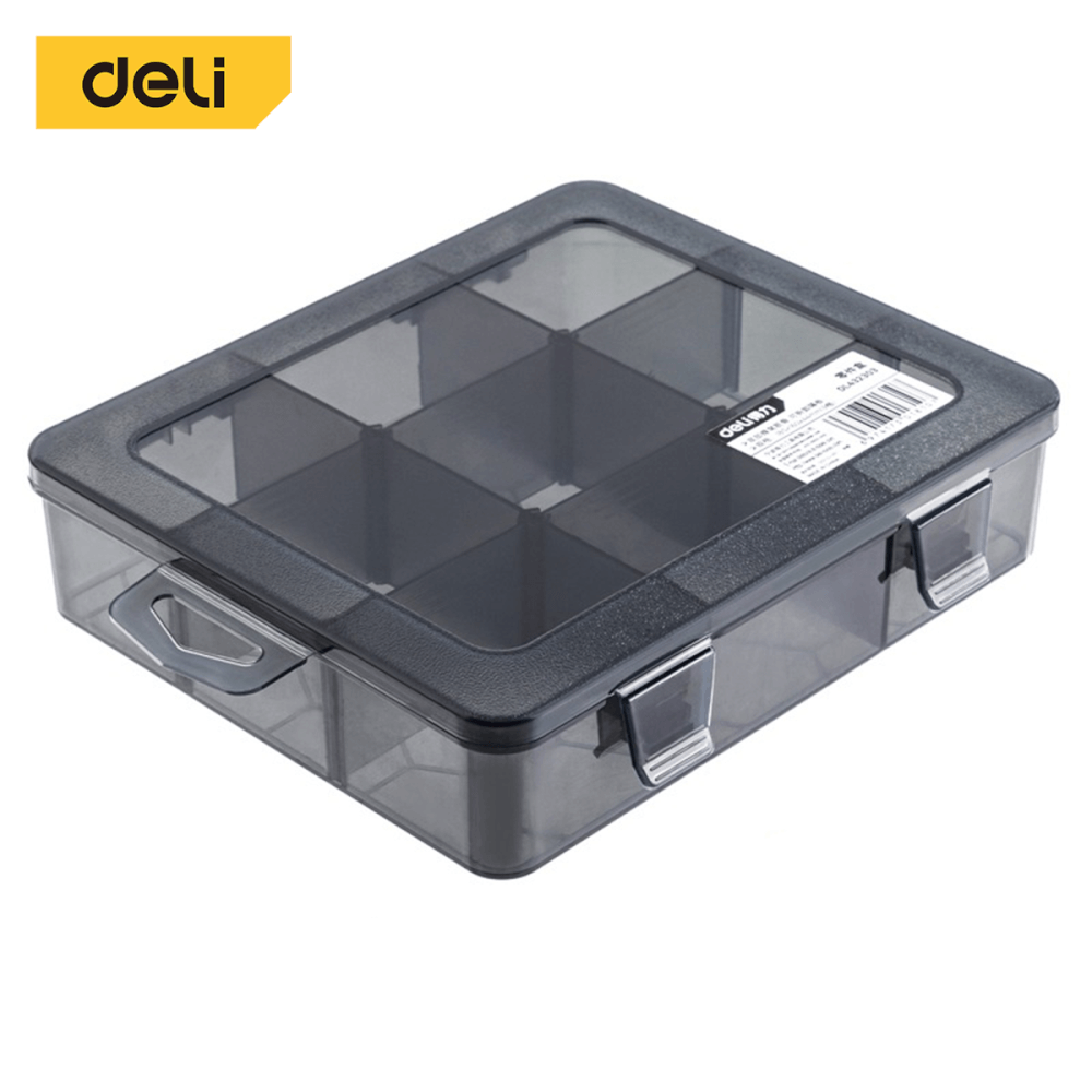 กล่องแบ่งช่อง DELI DL432303-BK-01 18.5X16X4.4 ซม. สีดำ