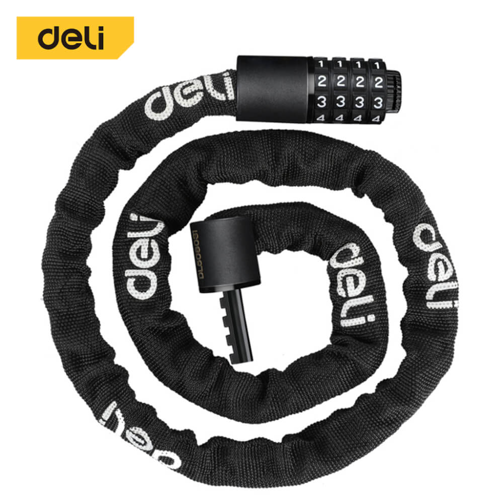 กุญแจจักรยาน DELI DL508031-BK-01 ล็อครหัส ยาว 1เมตร สีดำ