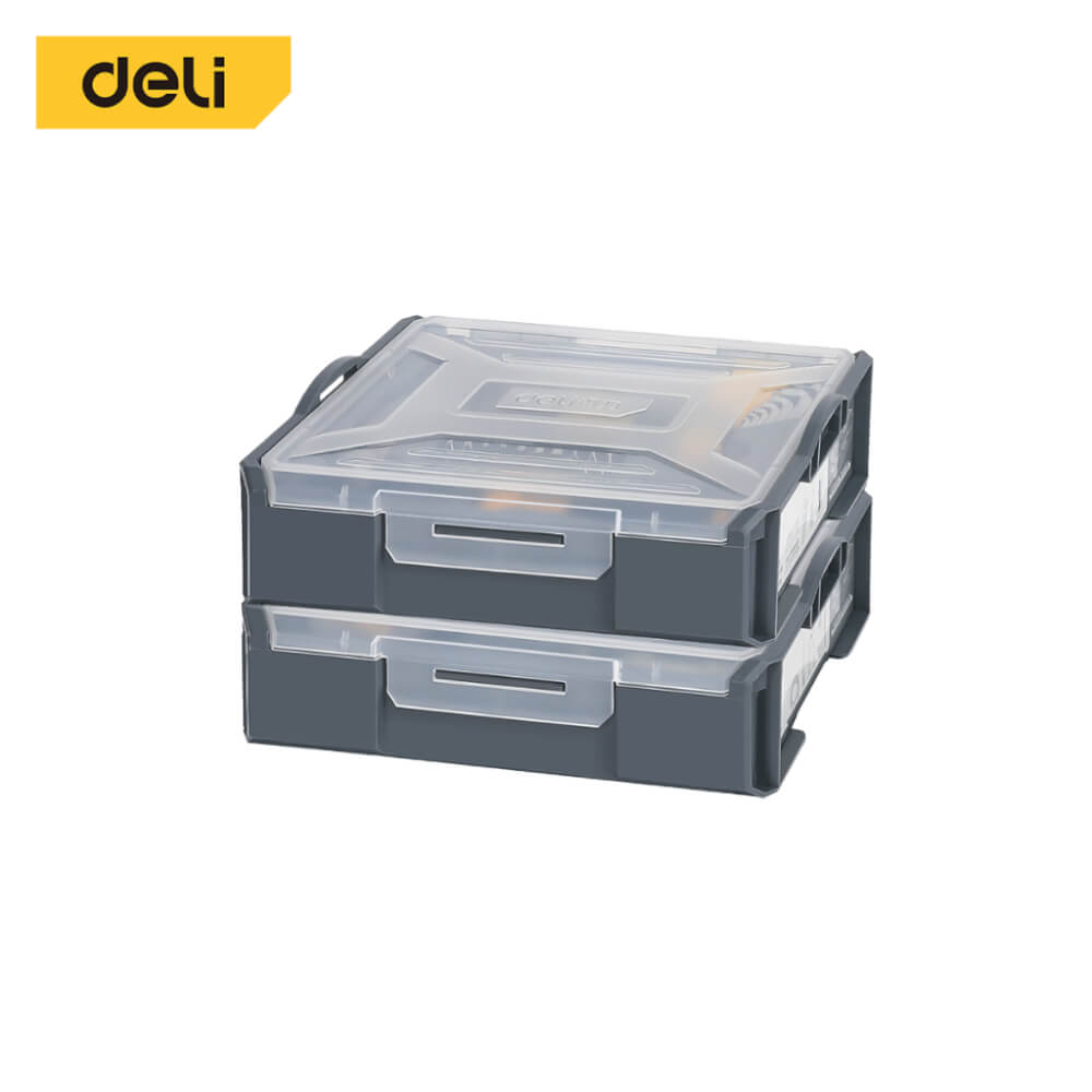 กล่องแบ่งช่อง DELI DL1001-1-GR-02 18X23X6ซม. 2ชิ้น สีเทา_0