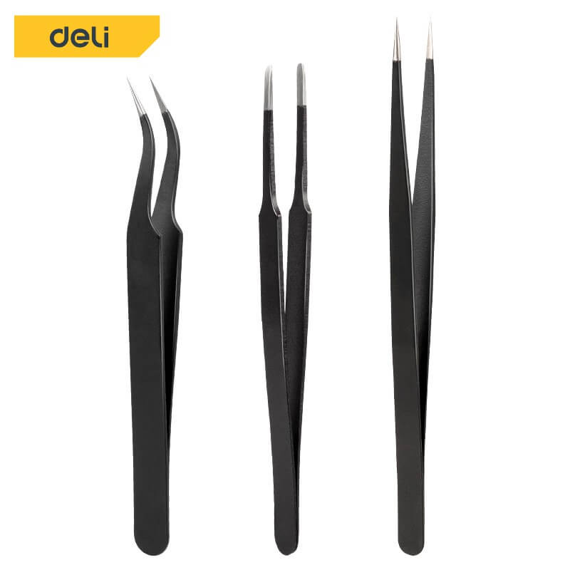 แหนบ DELI DL396003-BK-01 3ชิ้น สีดำ