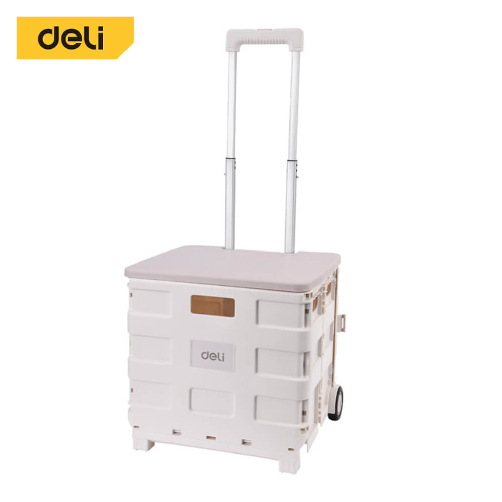 รถเข็นล้อลากอเนกประสงค์ DELI DL431002A-WH-01 45ลิตร สีขาว_0