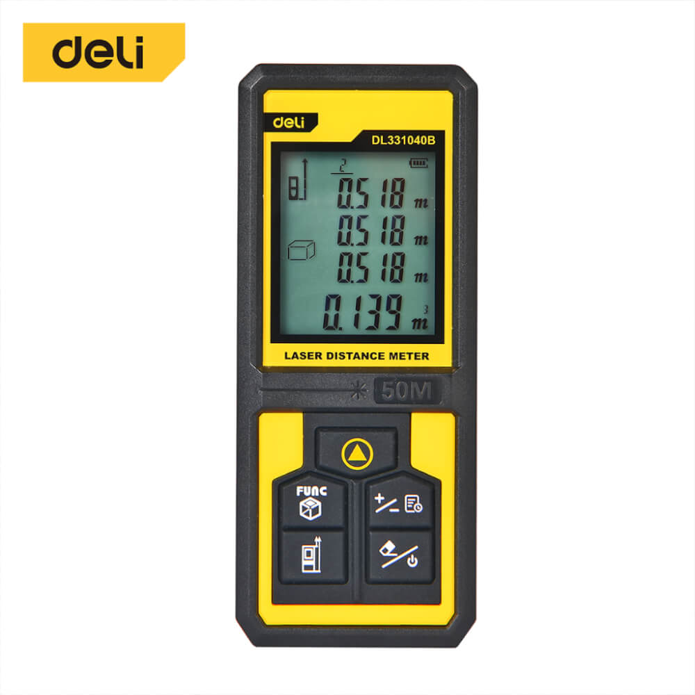 เลเซอร์วัดระยะ DELI EDL331040B-YL-01 50เมตร สีเหลือง