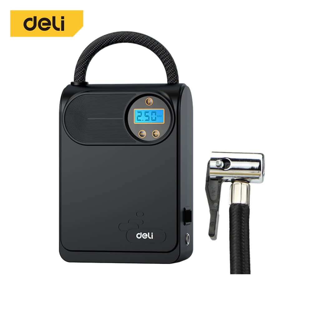 เครื่องสูบลมไฟฟ้า DELI EDL880590-BK-01 110PSI สีดำ_0