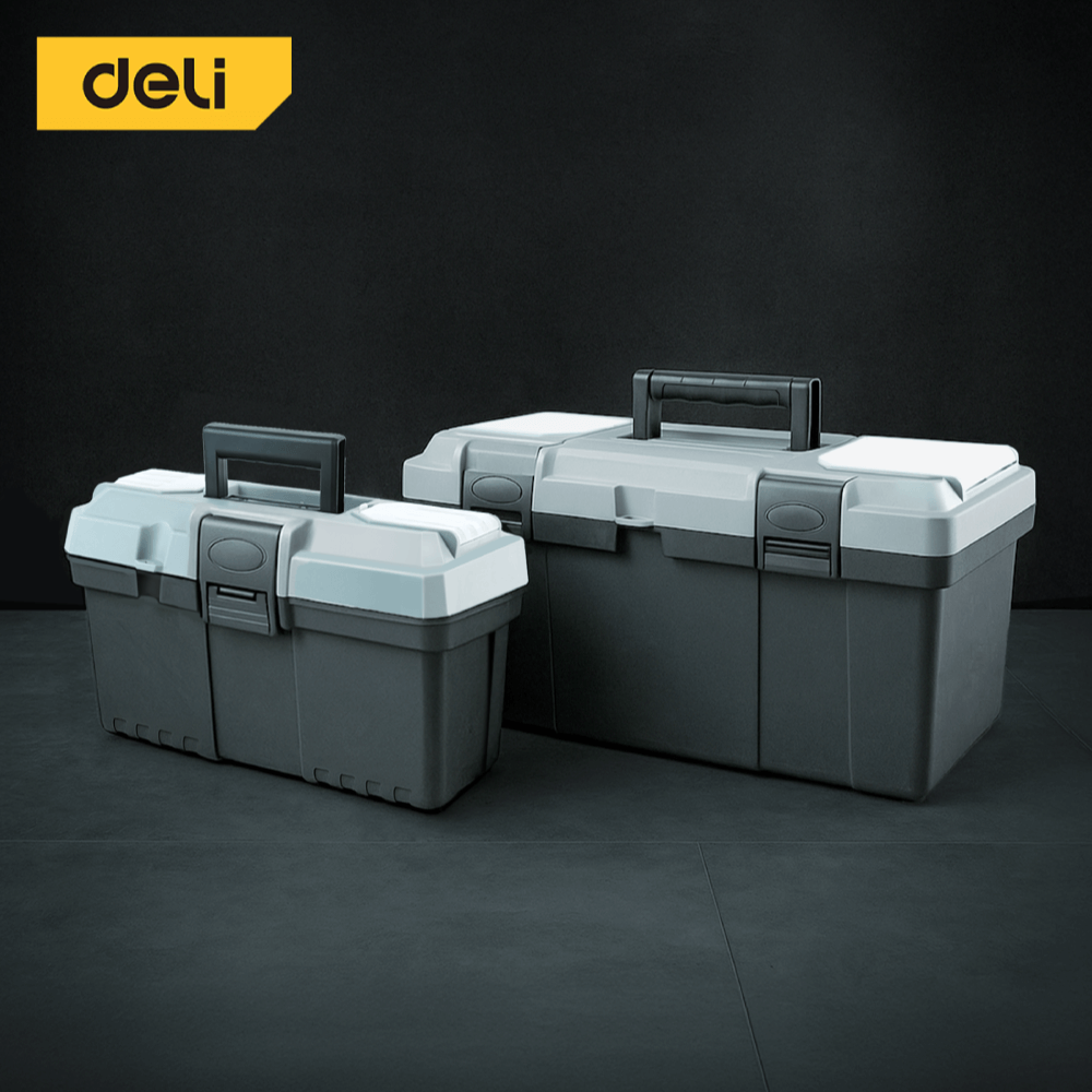 กล่องเครื่องมือช่าง DELI EDL432321-GR-01 ขนาด 20X42X20ซม สีเทา