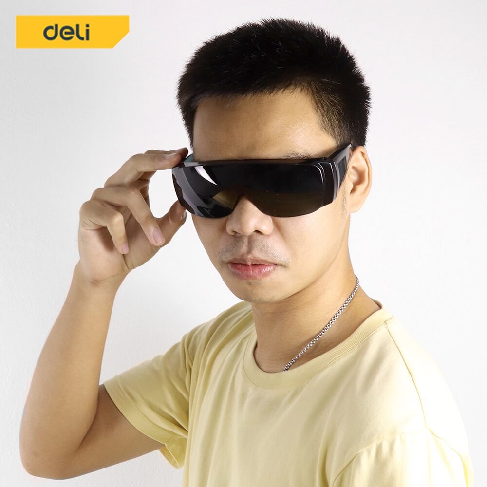 แว่นตากันฝุ่น DELI DL23902-BK-01 เลนส์สีดำ 5.5X16X4.5ซม.
