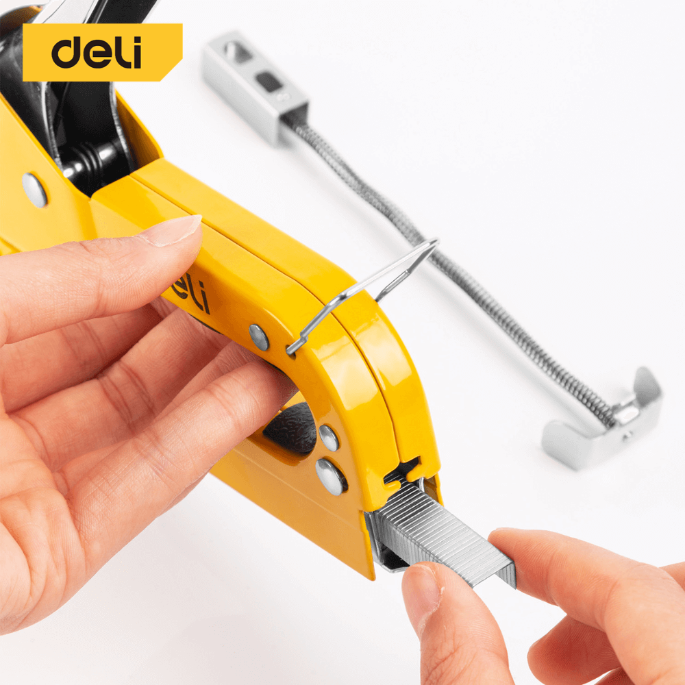 เครื่องยิงแม็ก DELI EDL238105-YL-01 สีเหลือง 3IN1