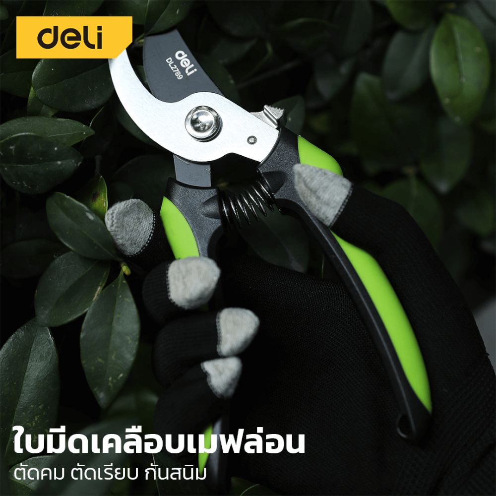 กรรไกรตัดกิ่ง DELI EDL2789-GN-01 8นิ้ว สีเขียว