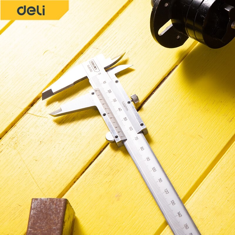 เวอร์เนียร์ DELI EDL92150-YL-01 สแตนเลส 6นิ้ว สีเงิน
