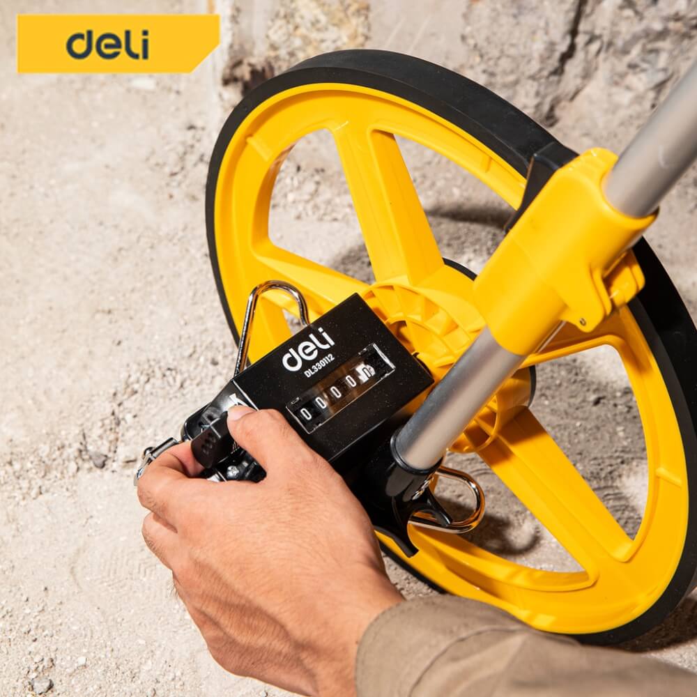 ล้อวัดระยะ DELI EDL330112-YL-01 ขนาดล้อ 300มม สีเหลือง