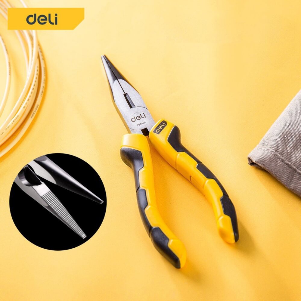 คีมปากแหลม DELI EDL2108-YL-01 8นิ้ว