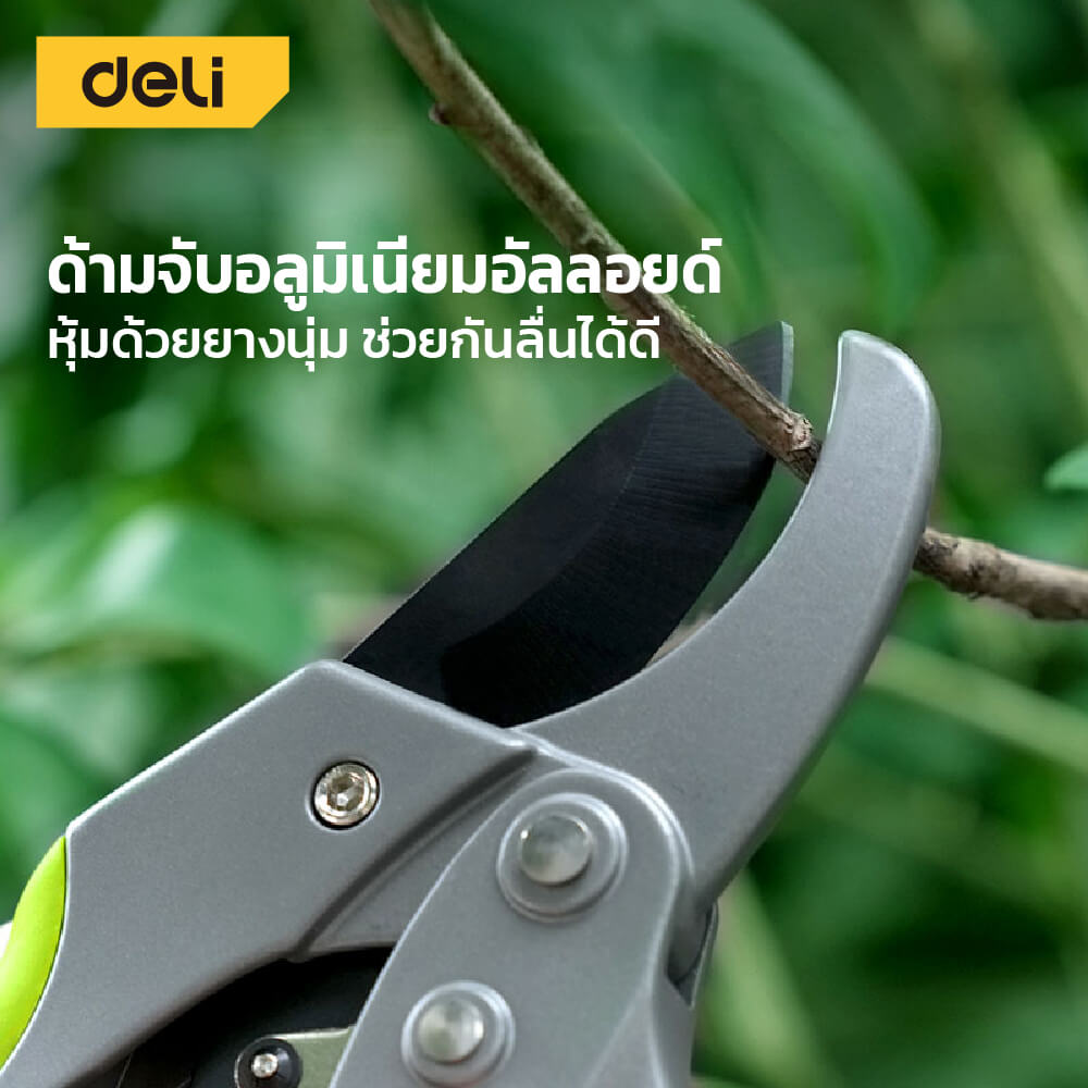 กรรไกรตัดกิ่ง DELI EDL580229-GN-01 8นิ้ว สีเทา
