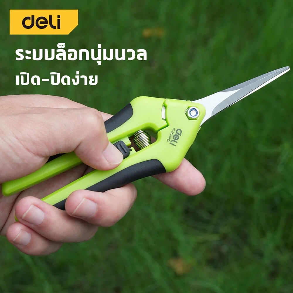 กรรไกรตัดกิ่ง DELI EDLE580120-GN-01 6.5 นิ้ว