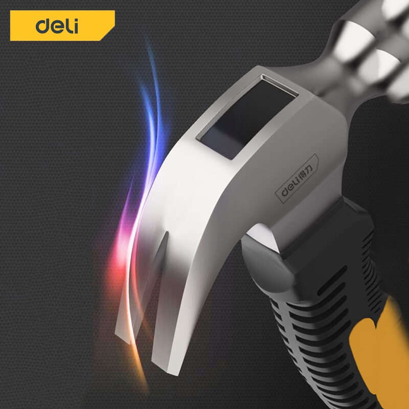 ค้อนหงอนมินิ ด้ามไฟเบอร์ DELI EDL441008-YL-01 ขนาด 8ออนซ์ สีดำ