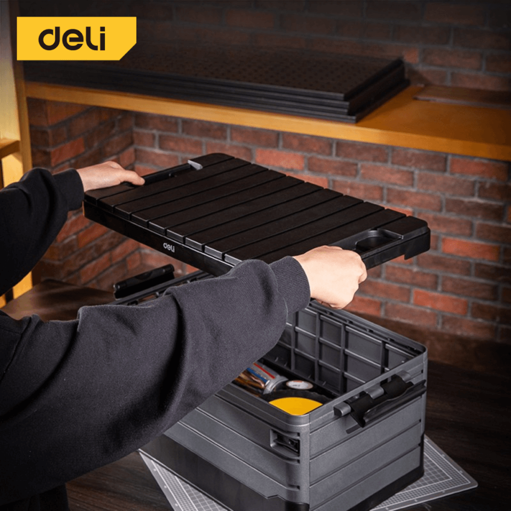 กล่องเก็บของพับได้ DELI DL884160-BK-01 60ลิตร สีดำ