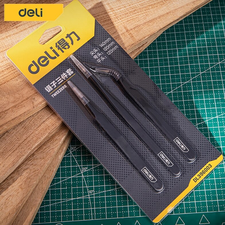 แหนบ DELI DL396003-BK-01 3ชิ้น สีดำ