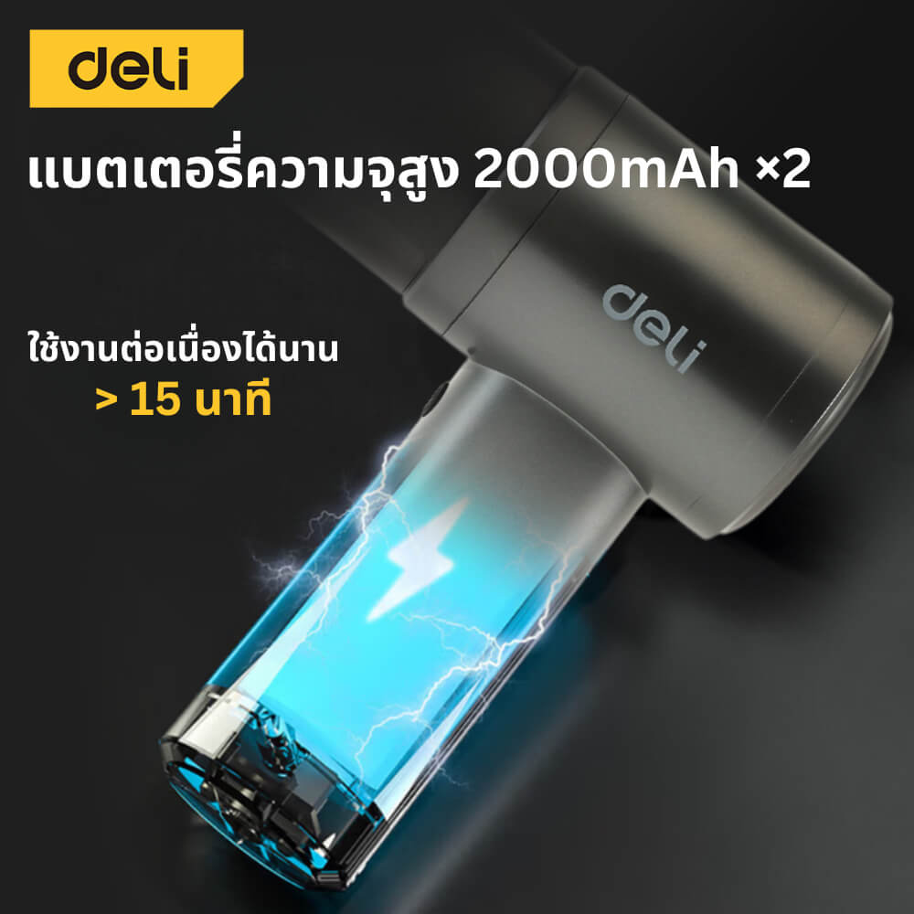 เครื่องดูดฝุ่นไร้สาย DELI EDL881401-GR-01 แรงดูด1200PA สีเทา