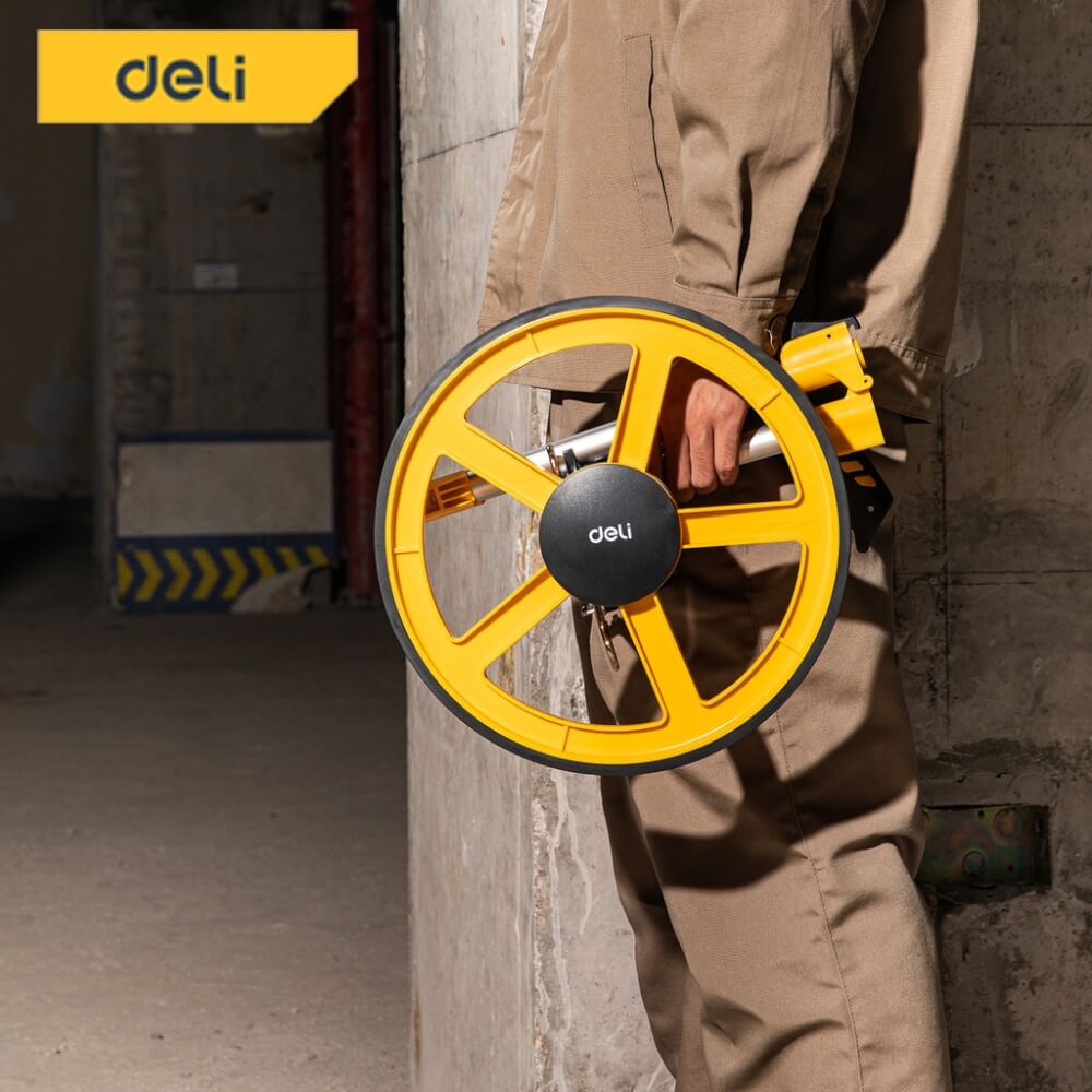 ล้อวัดระยะ DELI EDL330112-YL-01 ขนาดล้อ 300มม สีเหลือง
