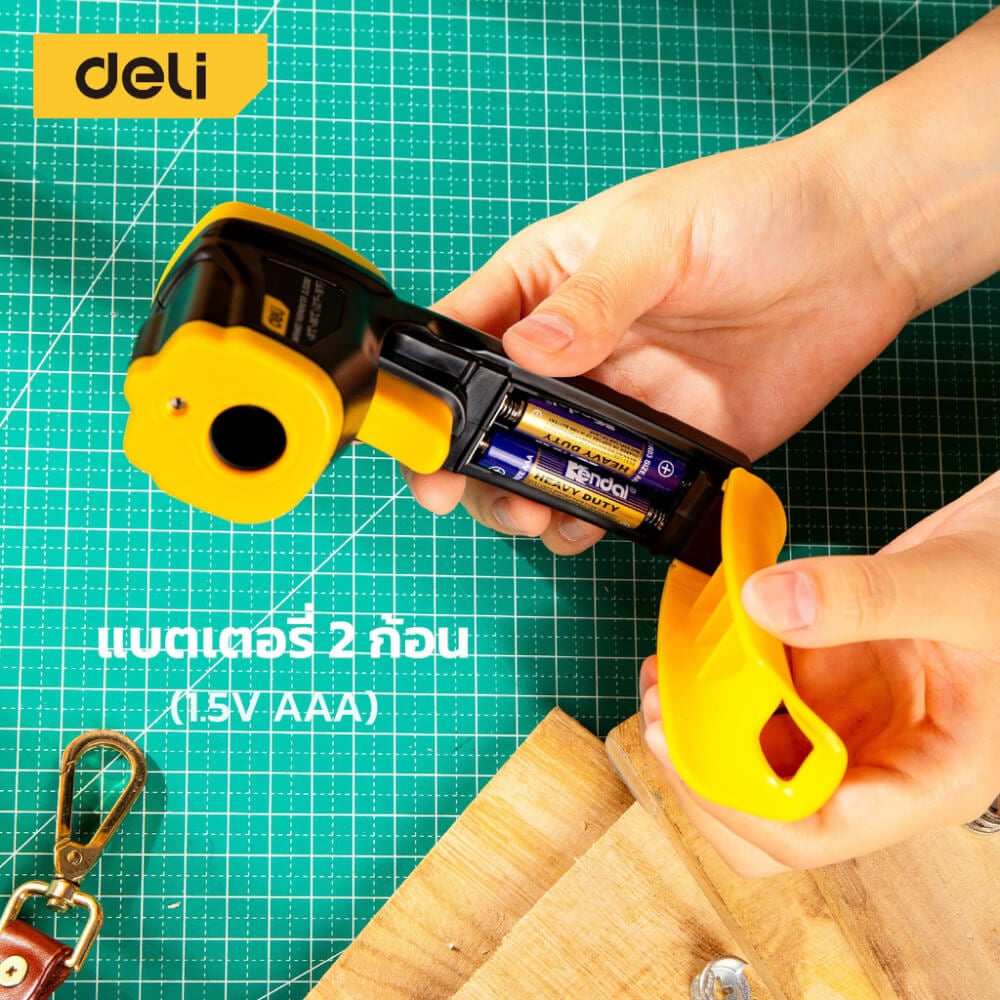 เครื่องวัดอุณหภูมิอินฟราเรด DELI EDL333380-YL-01 สีเหลือง