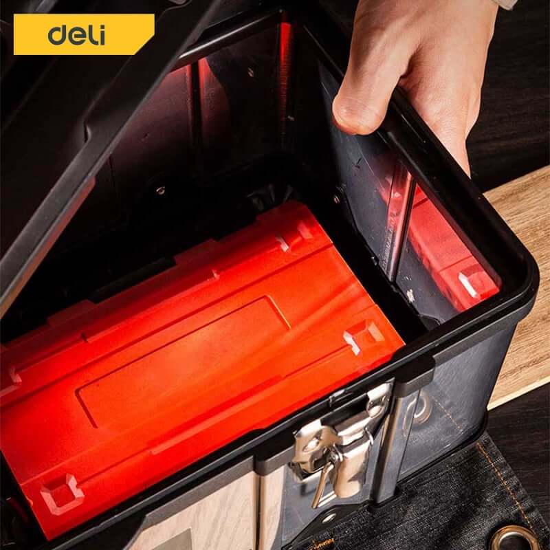 กล่องเครื่องมือช่าง DELI EDL432020-SL-01 20นิ้ว สีเงิน
