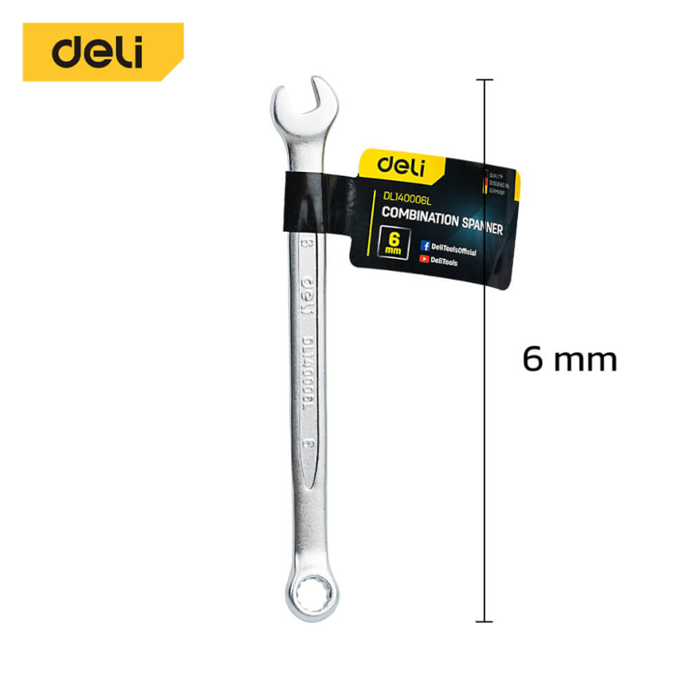ประแจปากตาย DELI EDL140006L-SL-01 6มม