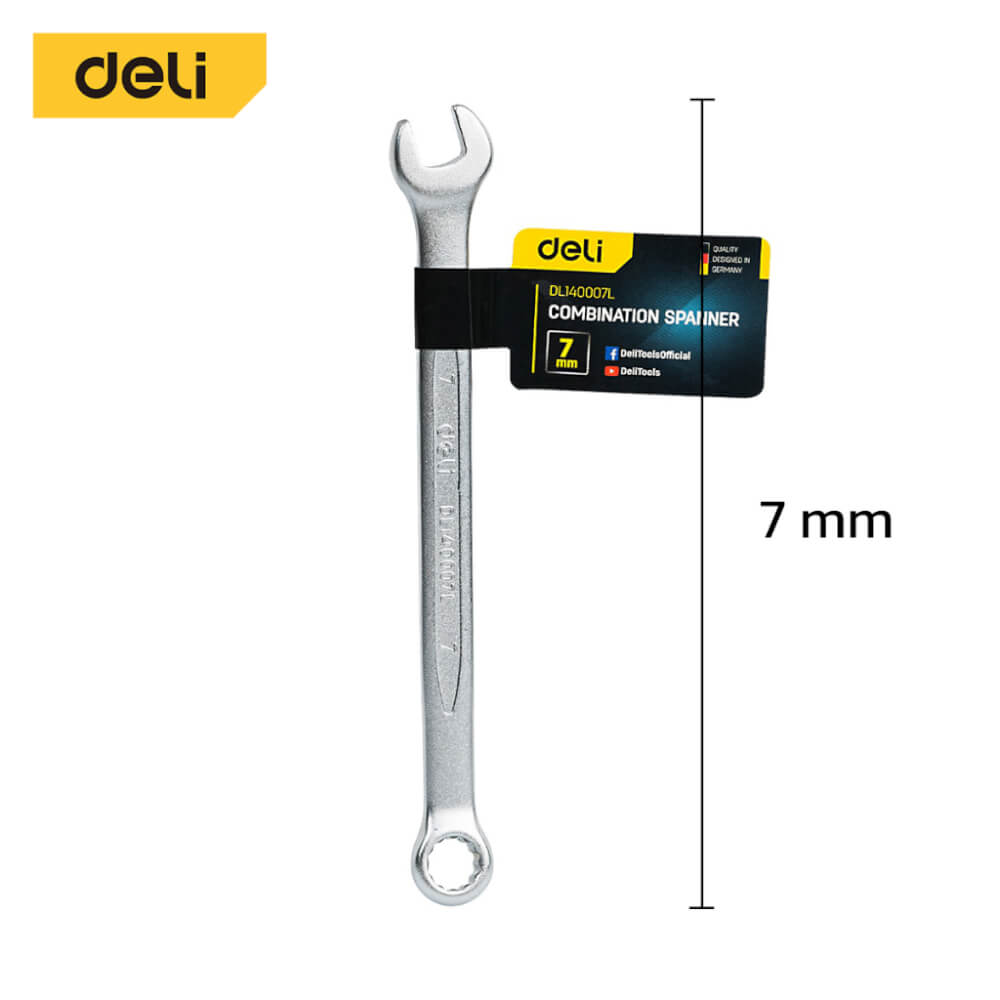 ประแจปากตาย DELI EDL140007L-SL-01 7มม
