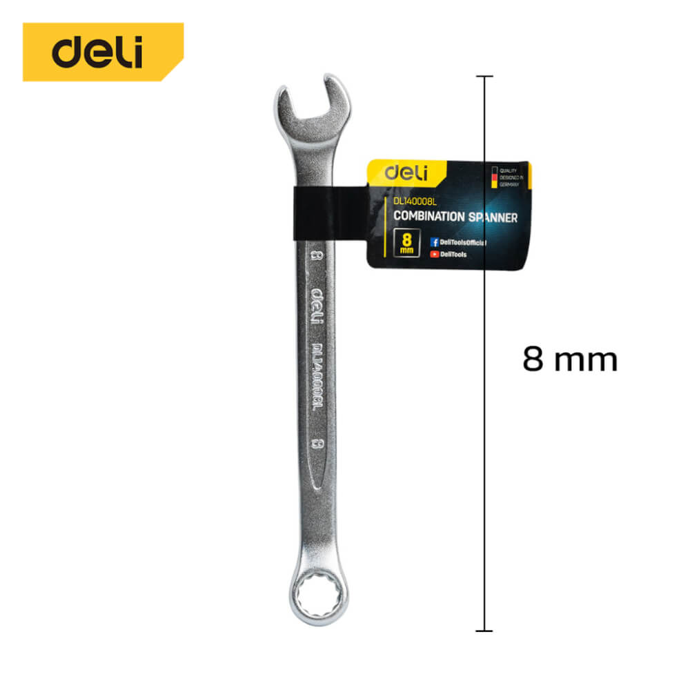 ประแจปากตาย DELI EDL140008L-SL-01 8มม