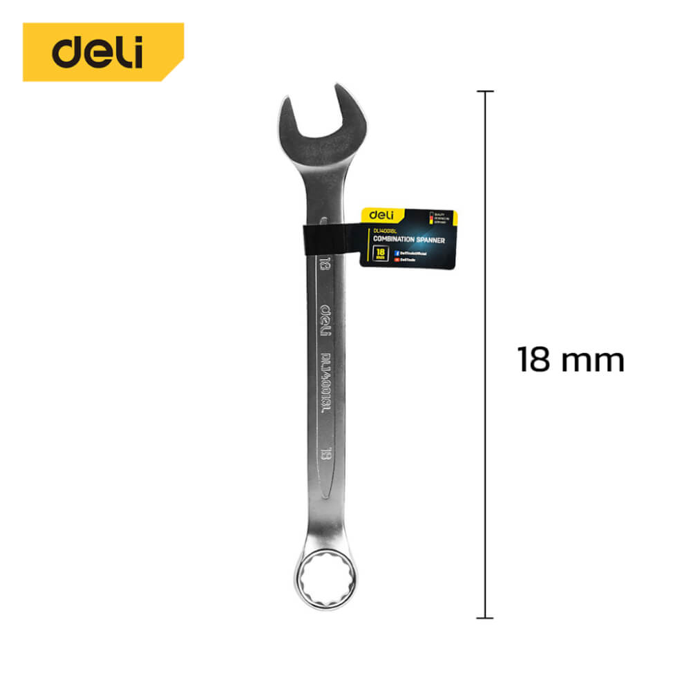 ประแจปากตาย DELI EDL140018L-SL-01 18มม
