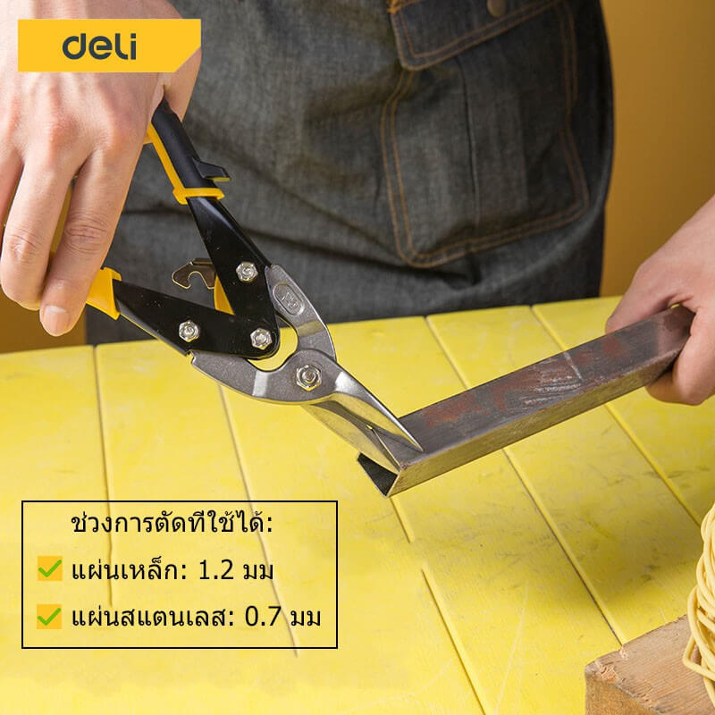 กรรไกรตัดเหล็ก DELI EDL20030-YL-01 10นิ้ว