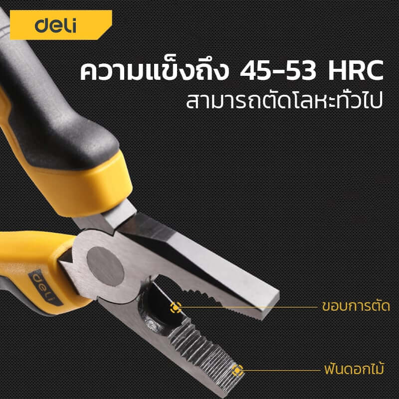 คีมปากจระเข้ DELI EDL2006-YL-01 6นิ้ว
