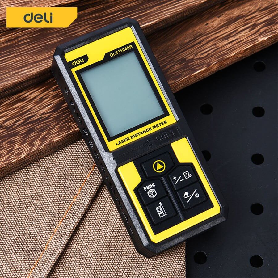 เลเซอร์วัดระยะ DELI EDL331040B-YL-01 50เมตร สีเหลือง