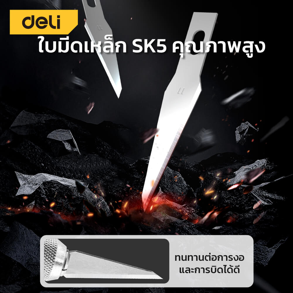 ชุดเครื่องมือแกะสลัก DELI EDL359016-YL-01 13ใบมีด