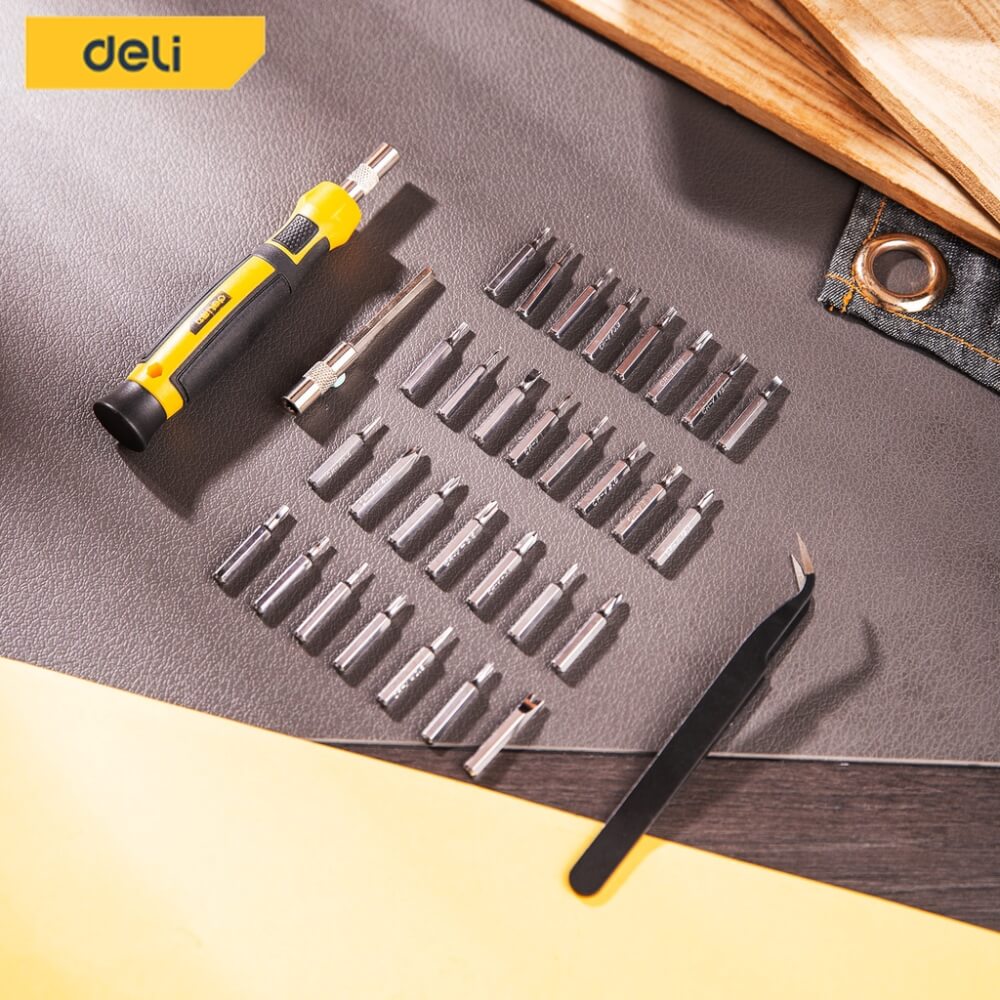 ชุดไขควงเปลี่ยนหัว DELI EDL1033D-YL-01 33ชิ้น