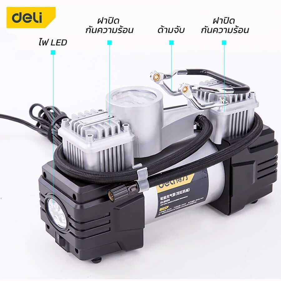 ปั๊มลมโรตารี่ DELI EDL8058-SL-01 140PSI 10บาร์ 100วัตต์