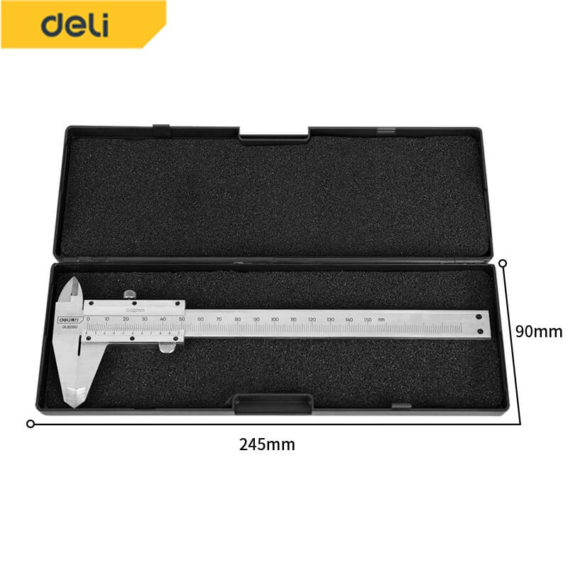 เวอร์เนียร์ DELI EDL92150-YL-01 สแตนเลส 6นิ้ว สีเงิน
