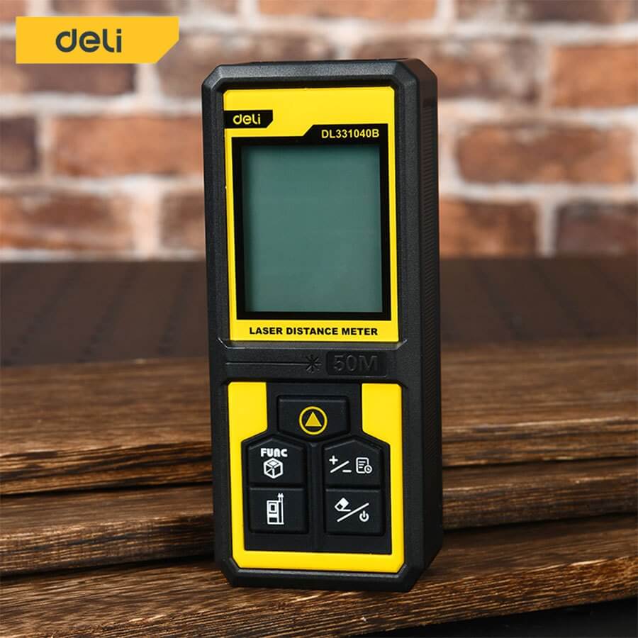 เลเซอร์วัดระยะ DELI EDL331040B-YL-01 50เมตร สีเหลือง