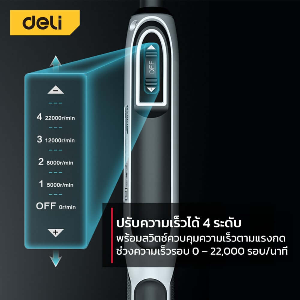 เครื่องเจียร์ไฟฟ้ามินิ DELI EDCE861-GR-01 32ชิ้น สีเทา