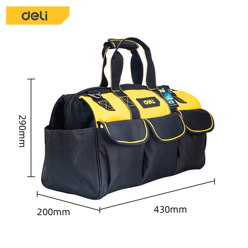 กระเป๋าเครื่องมือช่าง DELI EDL430118-BK-01 สีเหลือง-ดำ