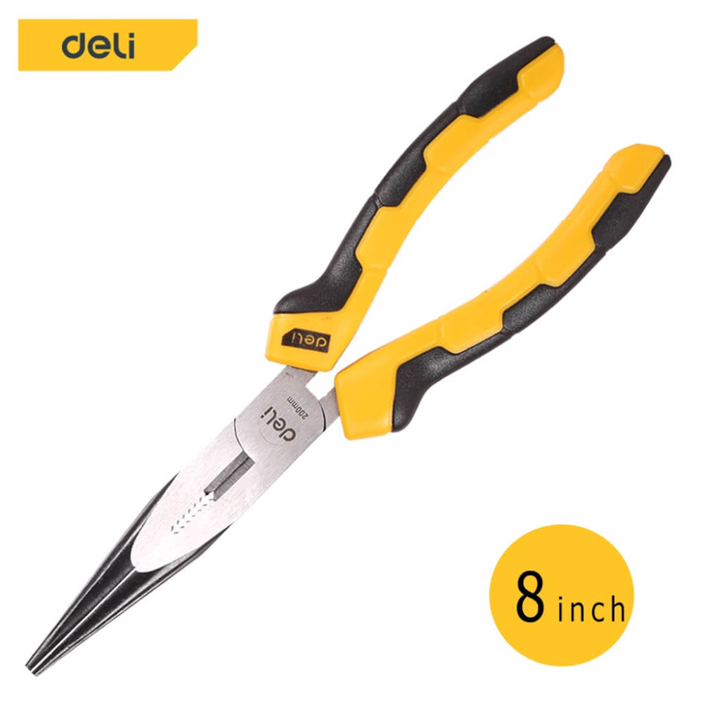 คีมปากแหลม DELI EDL2108-YL-01 8นิ้ว