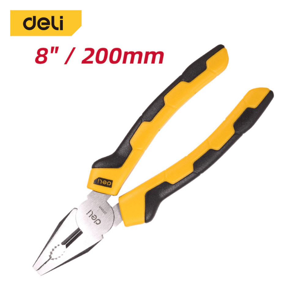 คีมปากจรเข้ DELI EDL2008-YL-01 8นิ้ว สีเหลือง