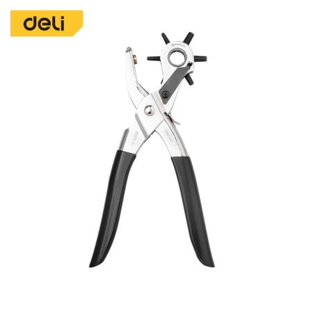 คีมเจาะรูหนัง DELI DL1919B-BK-01 เจาะได้ 6ขนาด สีดำ_0