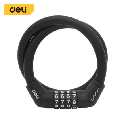 กุญแจจักรยาน DELI DL508041-BK-01 ล็อครหัส ยาว 47ซม. สีดำ_0