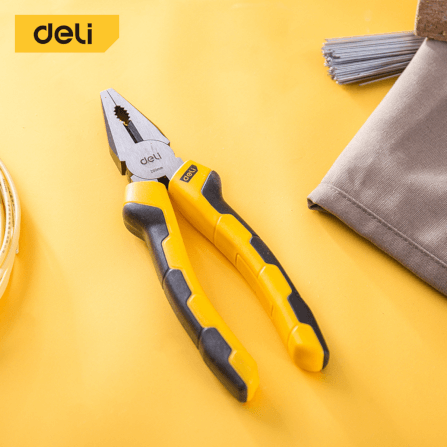 คีมปากจรเข้ DELI EDL2008-YL-01 8นิ้ว สีเหลือง_1