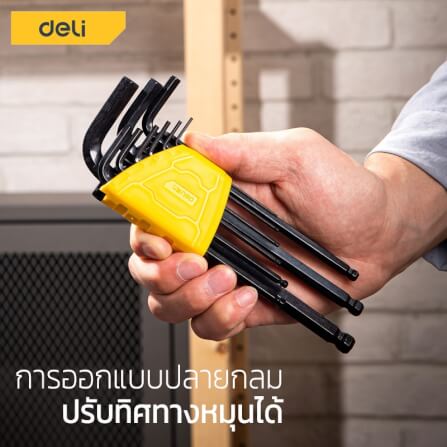 ชุดประแจแอลหัวบอล DELI EDL232209H-BK-01 สีดำ_1