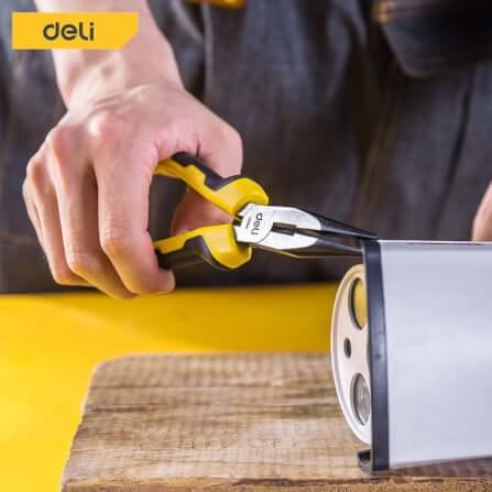 คีมปากแหลม DELI EDL2108-YL-01 8นิ้ว_1
